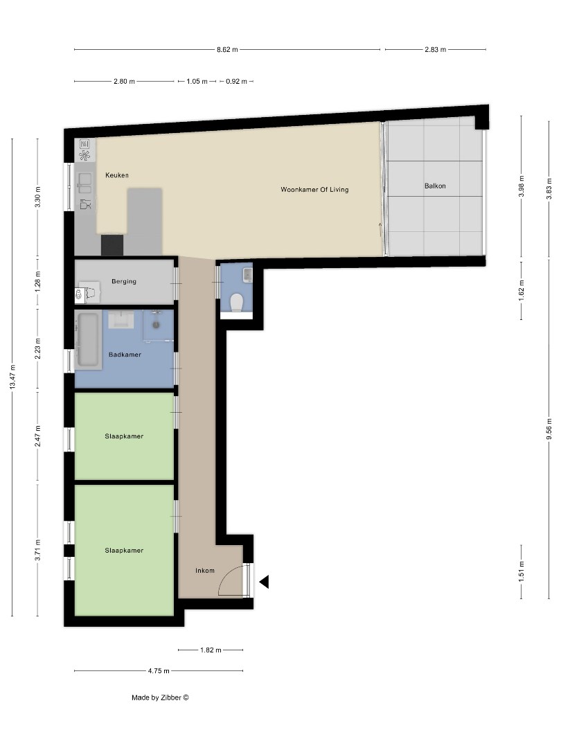 Recent appartement met 2 slaapkamers, terras, 2 ondergrondse autostaanplaatsen en private kelderberging in Herent! - EPC 41 kWh/m² - bewoonbare opp. 86 m² 