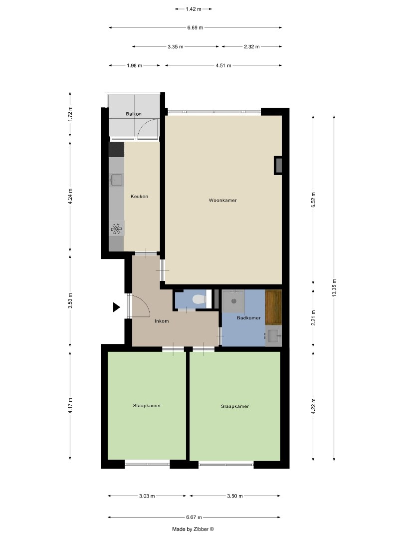Rustig gelegen appartement met twee ruime slaapkamers en terras vlakbij Leuven - EPC 133kWh/m² - bewoonbare oppervlakte 87 m² 