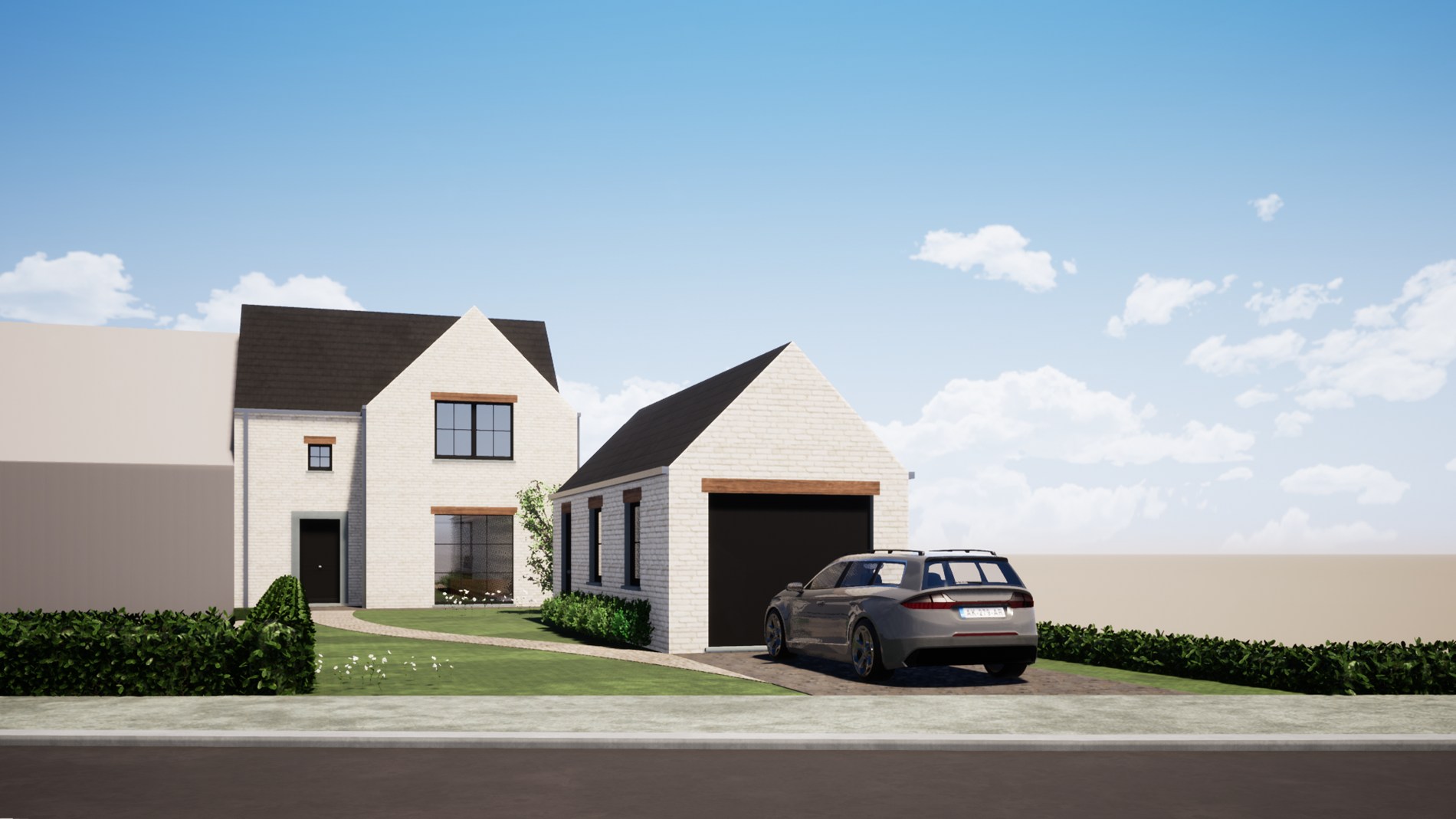 Ruime nieuwbouwwoning in landelijke setting te Kortemark 