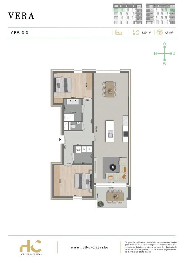 Nieuwbouw appartement op de Markt van Houthulst aan 6%btw! 