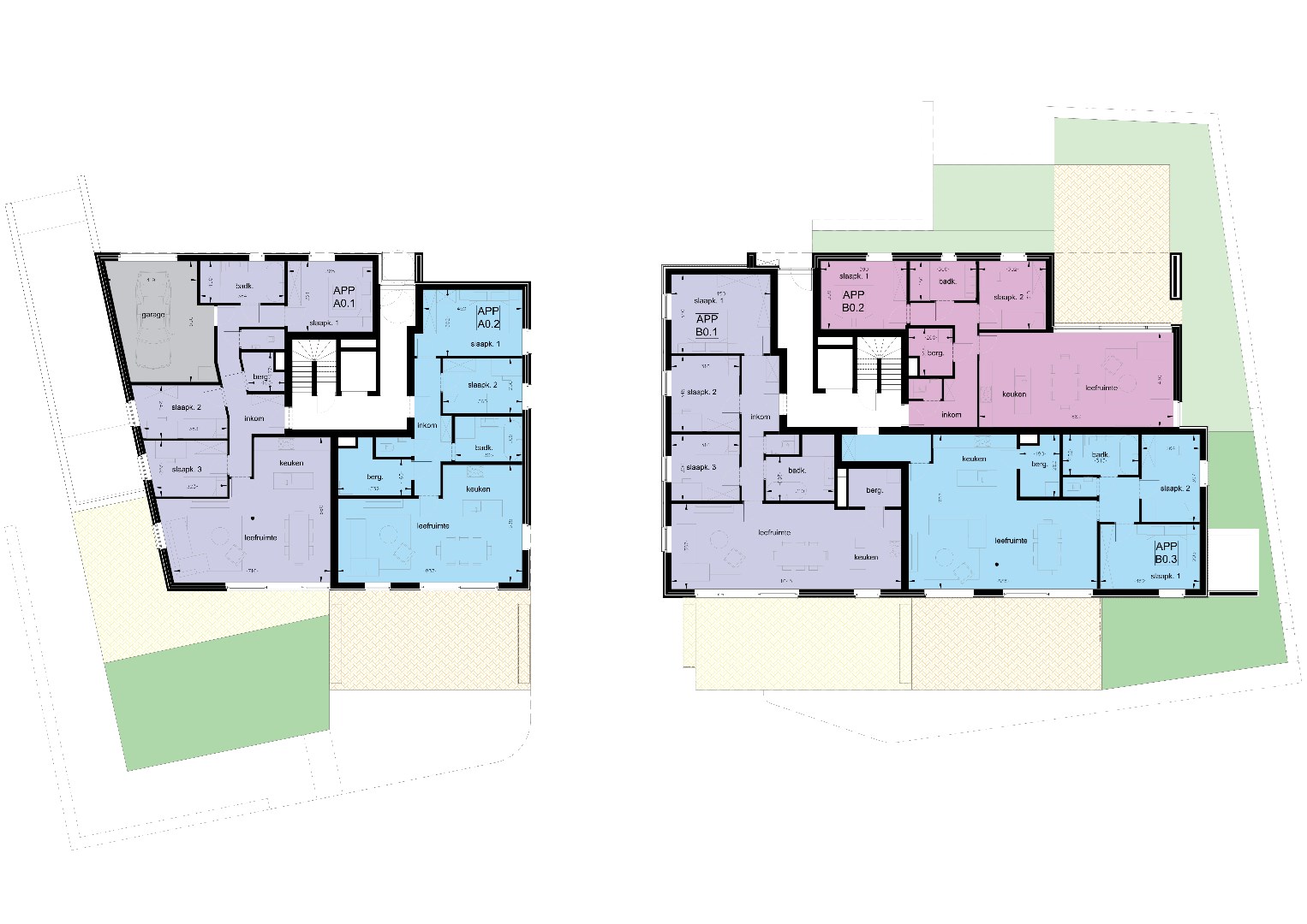 Gelijkvloers nieuwbouwappartement met twee slaapkamers en tuin 
