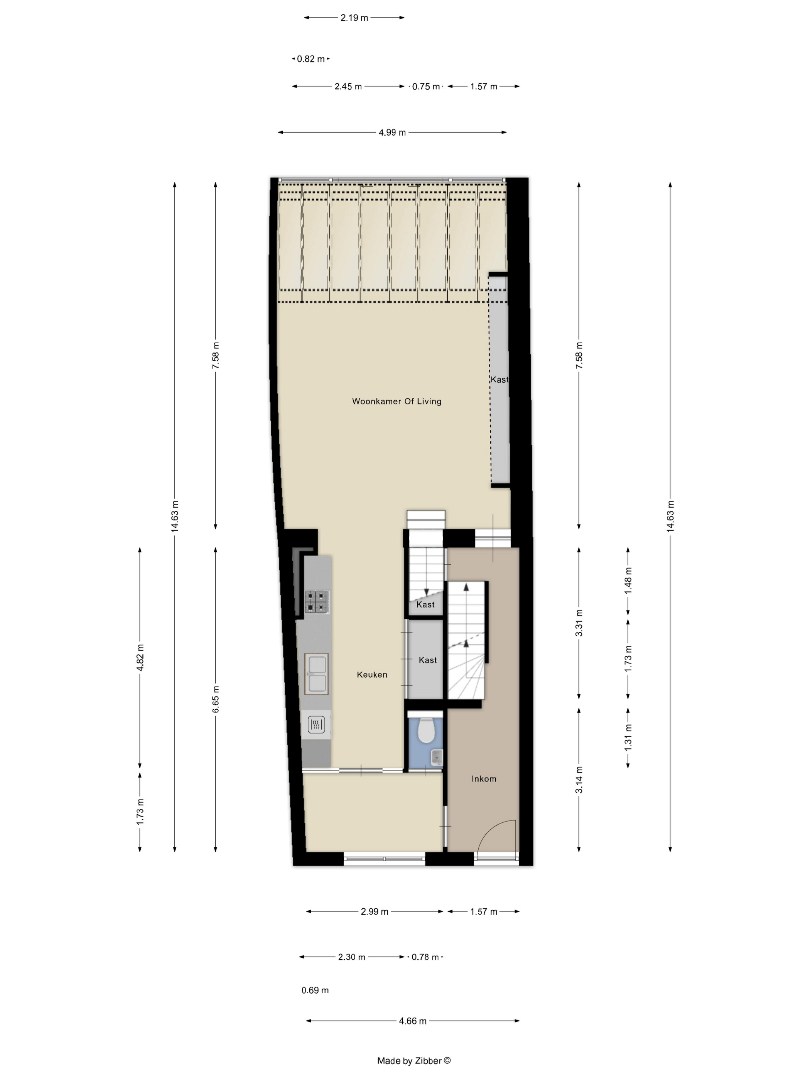 Uniek opbrengstpand met 1 appartement en 2 studentenkamers in centrum Leuven!  – EPC label B - bewoonbare opp. 227 m² 