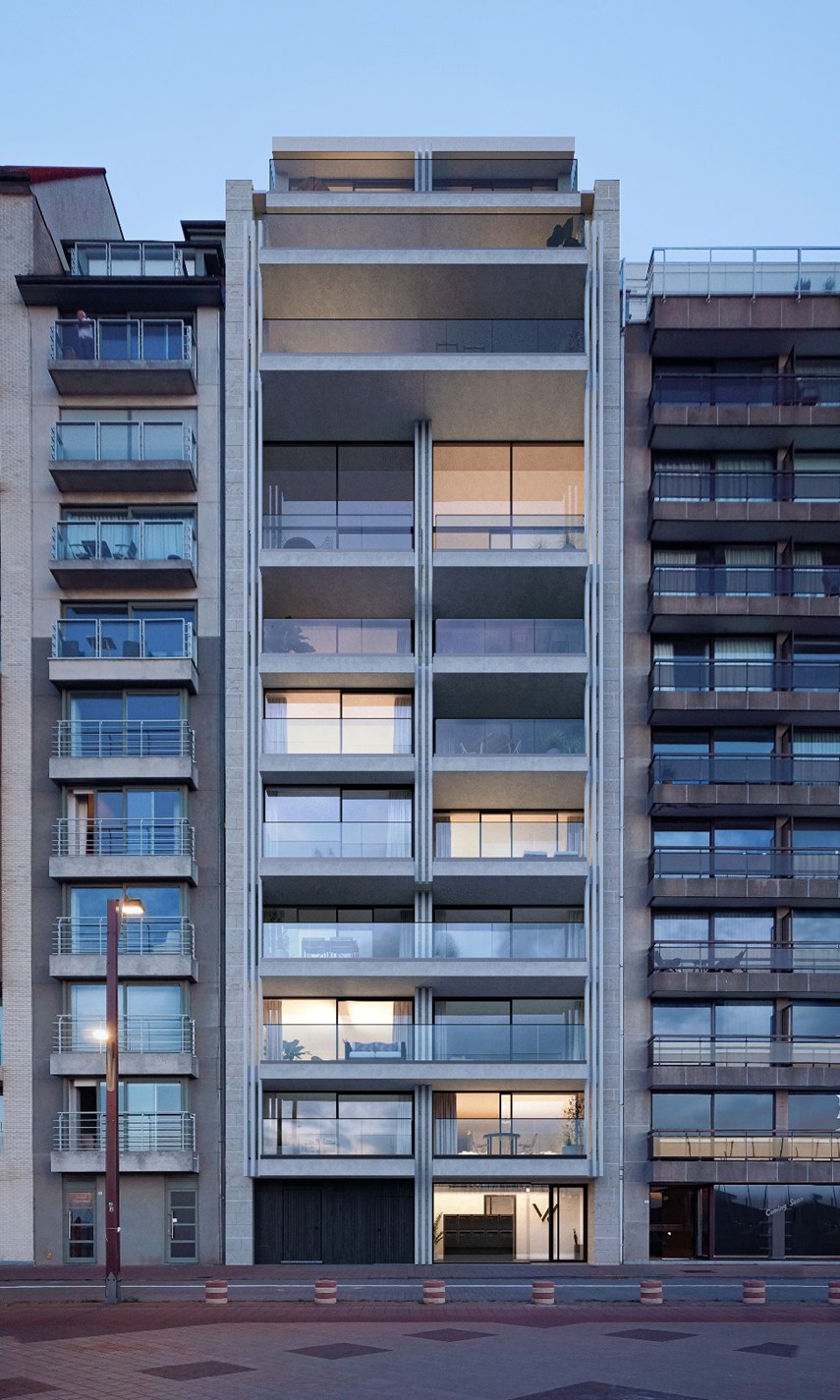 Appartement neuf sublime avec vue frontale sur la mer à Duinbergen 