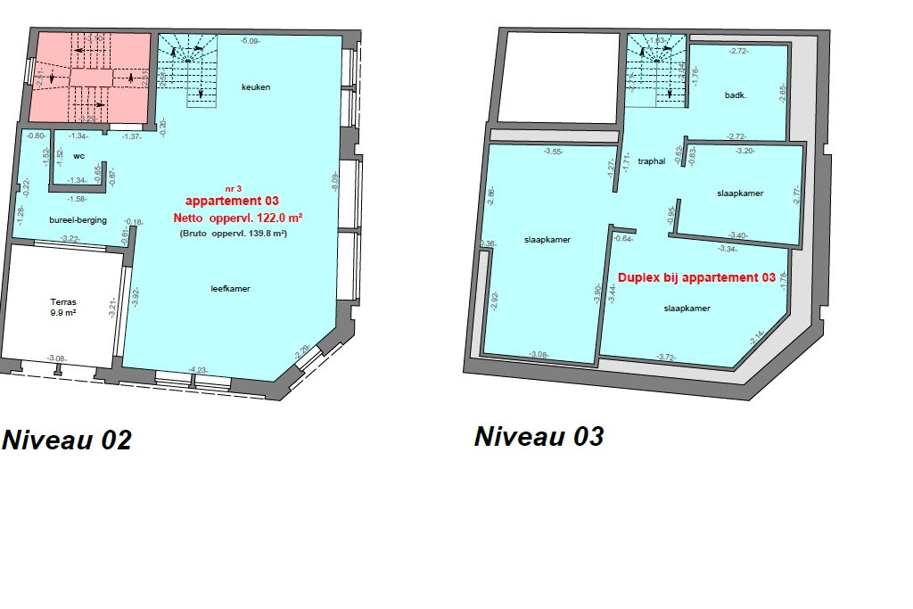 Stijlvol gerenoveerd duplex 3 slaapkamerappartement  met terras 