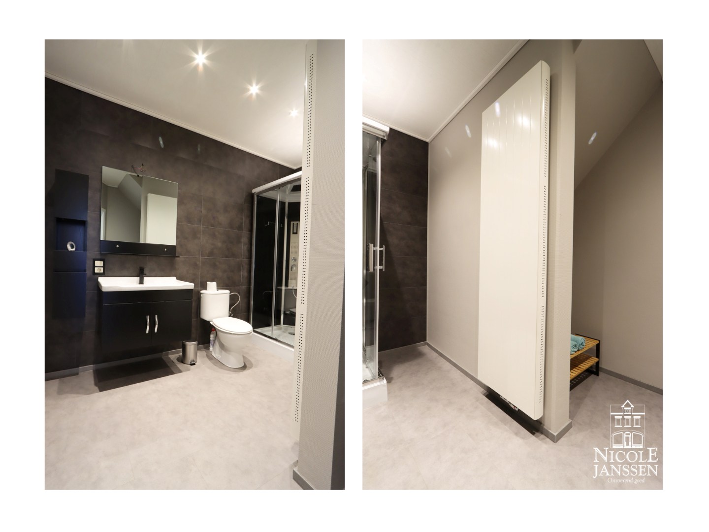 Kleine badkamer met douche op gelijkvloers