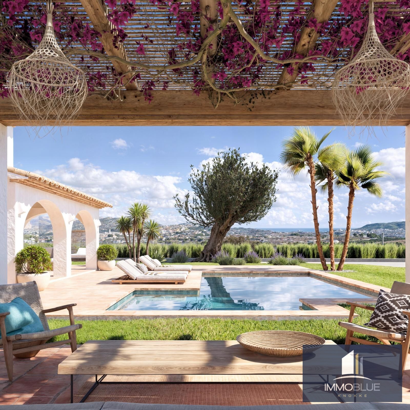 Villa Méditerranéenne avec Vue sur la Mer et les Montagnes 