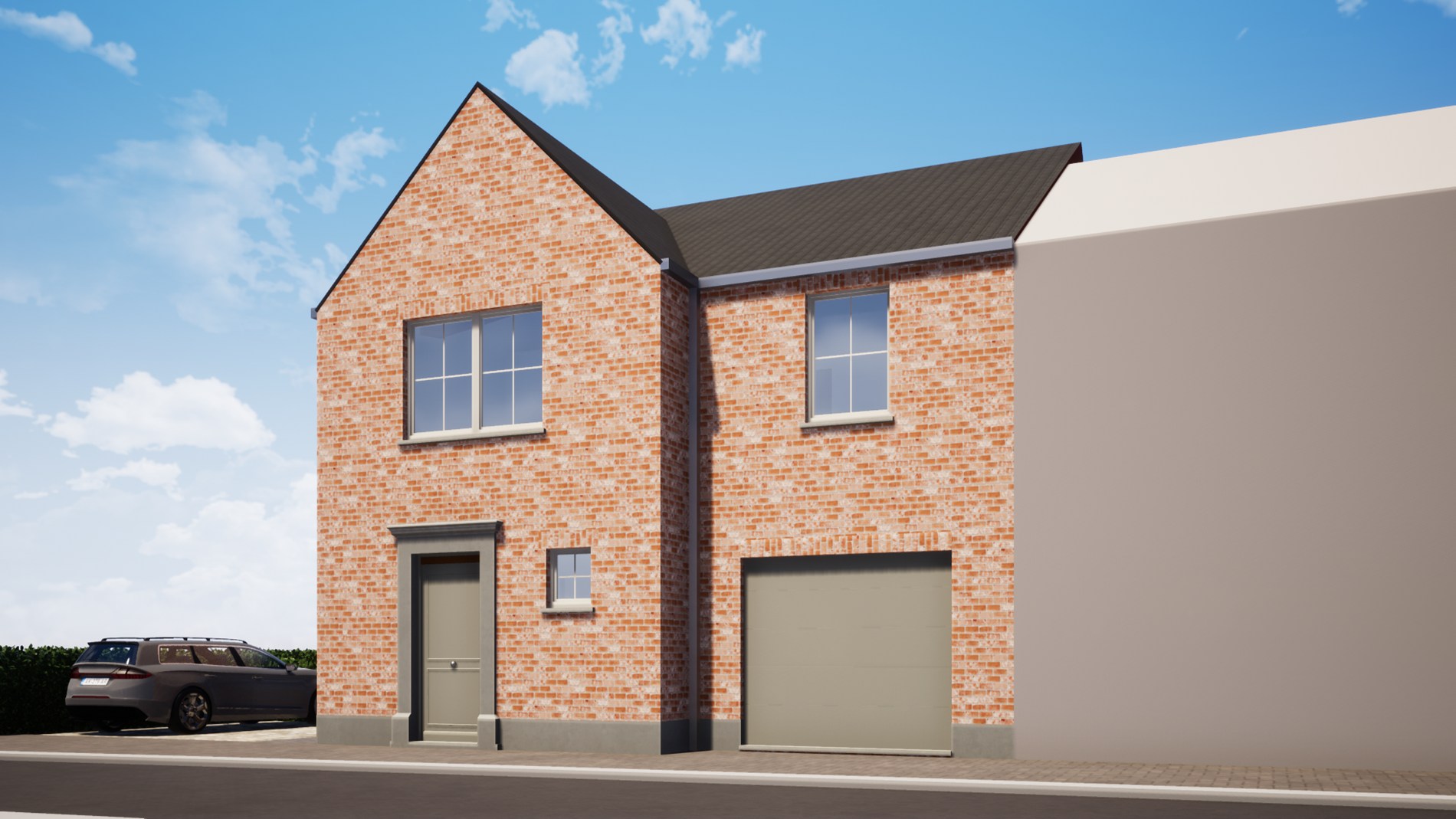 Ruime halfopen bebouwing op 550 m² met landelijk zicht te centrum Oudenburg 