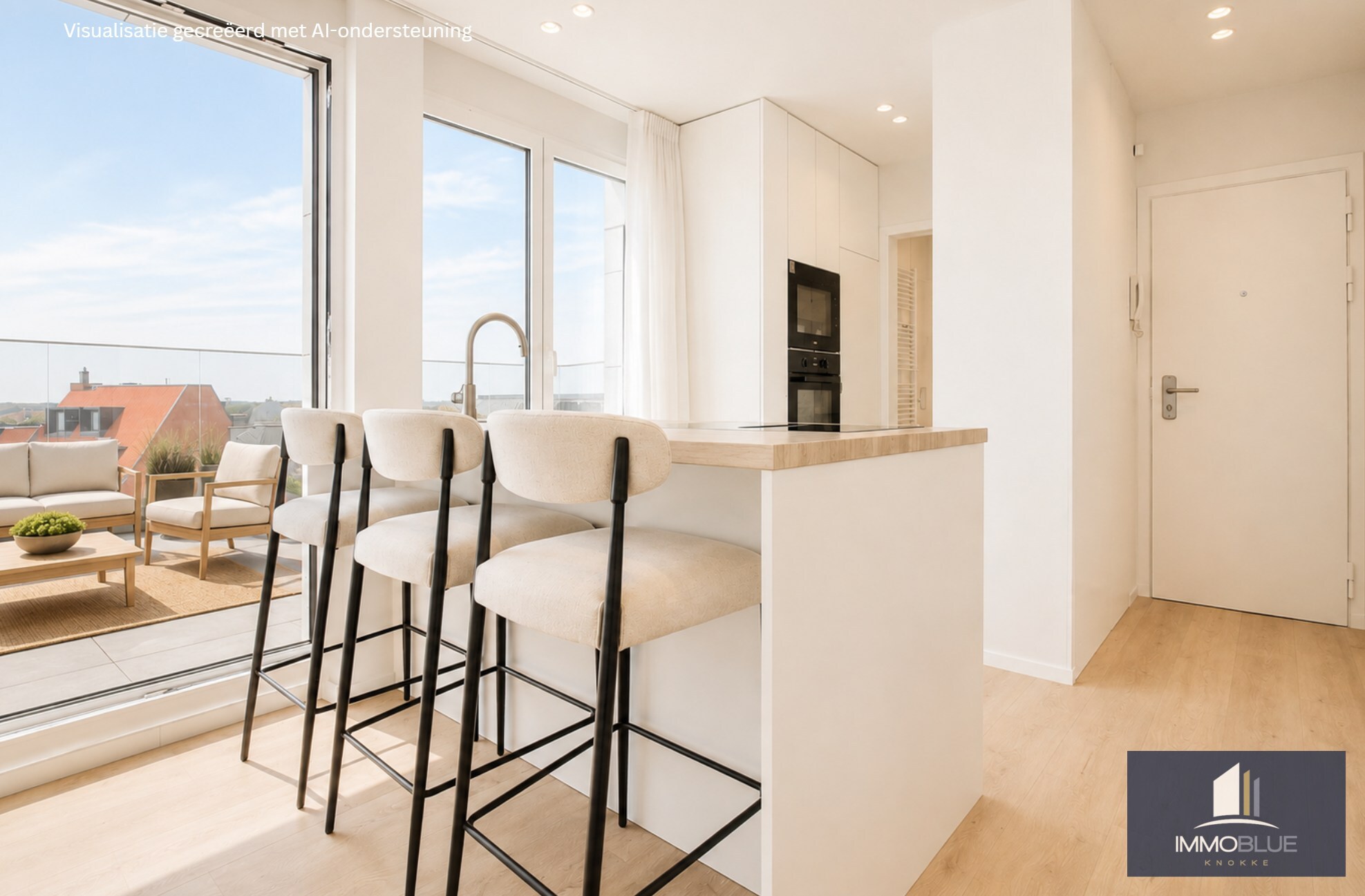 Volledig gerenoveerd dakappartement met een terras van ongeveer 45 m². 