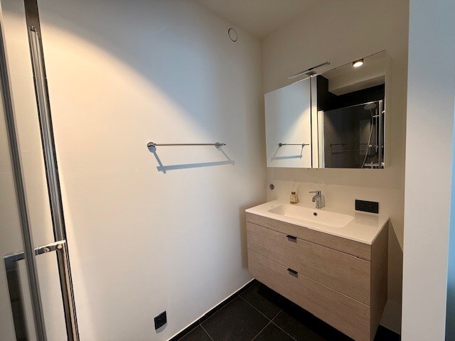 Nieuwbouwappartement met 1 slaapkamer, terras en autostandplaats te Maasmechelen. 