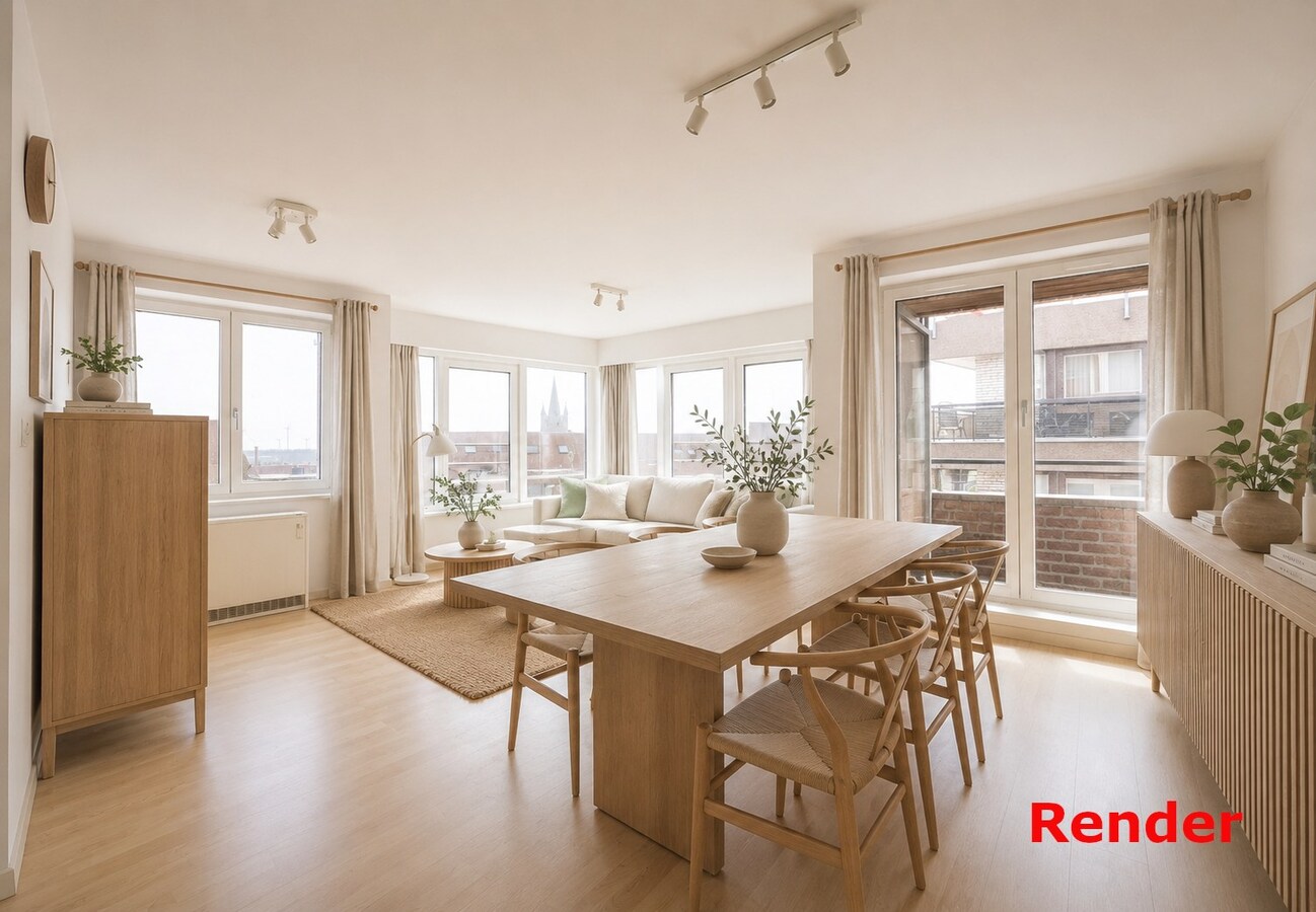 Uitzonderlijk hoekappartement met zijdelings zeezicht 