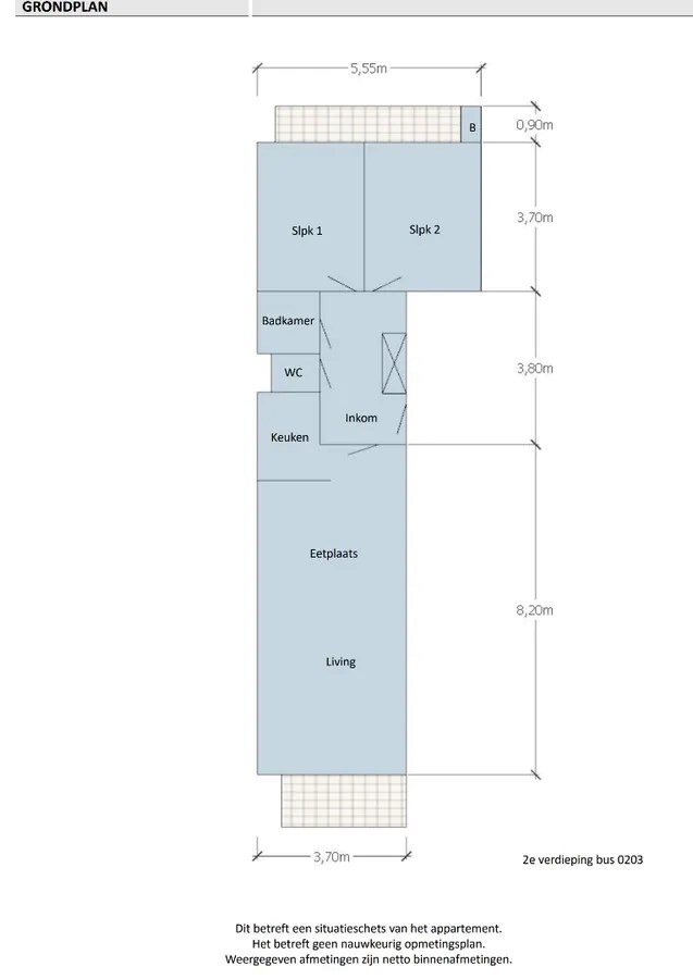 Instapklaar appartement met 2 slaapkamers en zijdelings zeezicht te Westende 