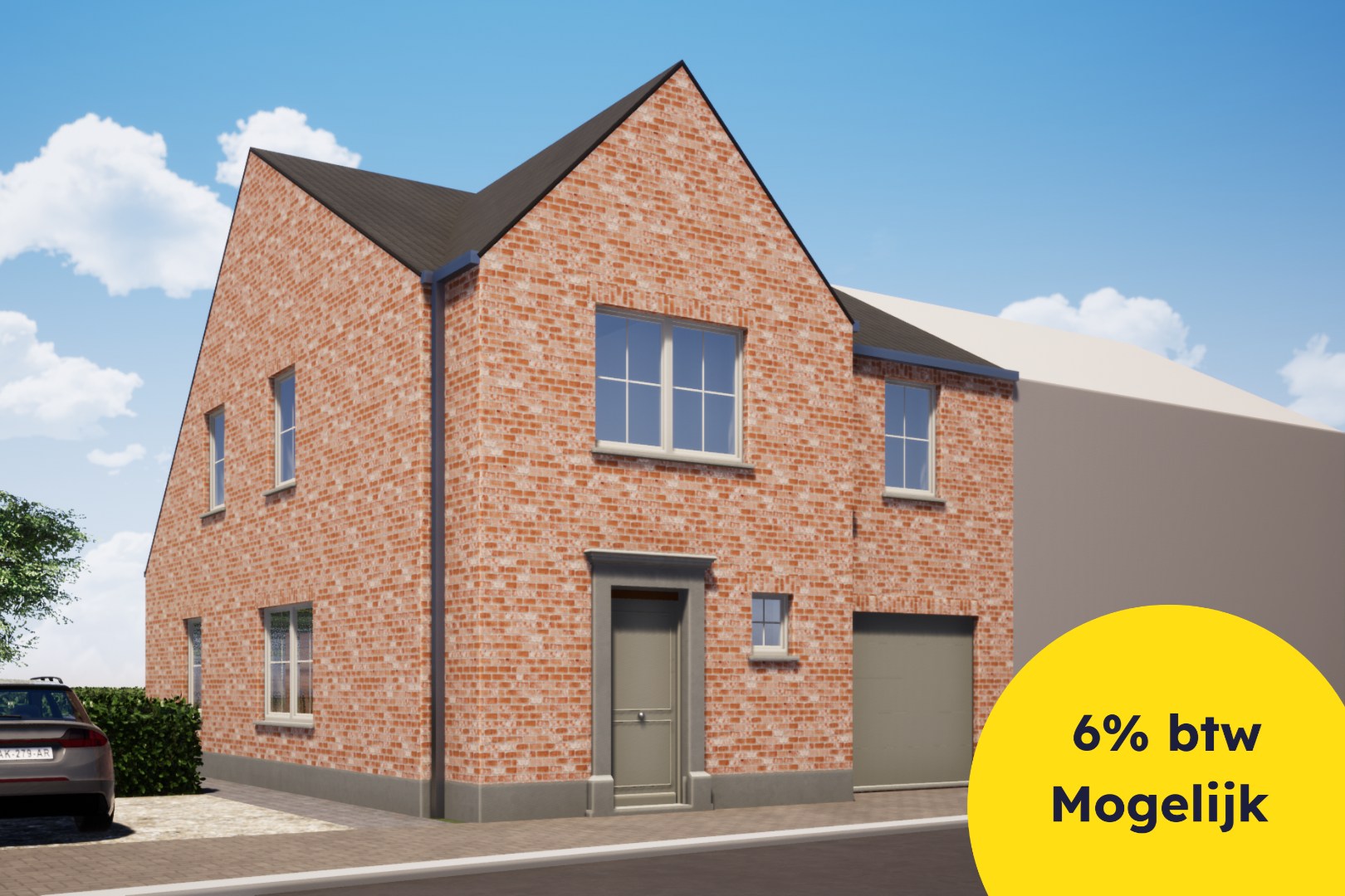 Ruime halfopen bebouwing op 550 m² met landelijk zicht te centrum Oudenburg 