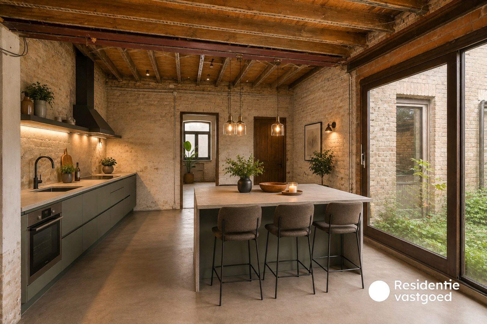 Ruime woning met uitzonderlijk veel mogelijkheden en prachtig zicht vanuit de tuin 