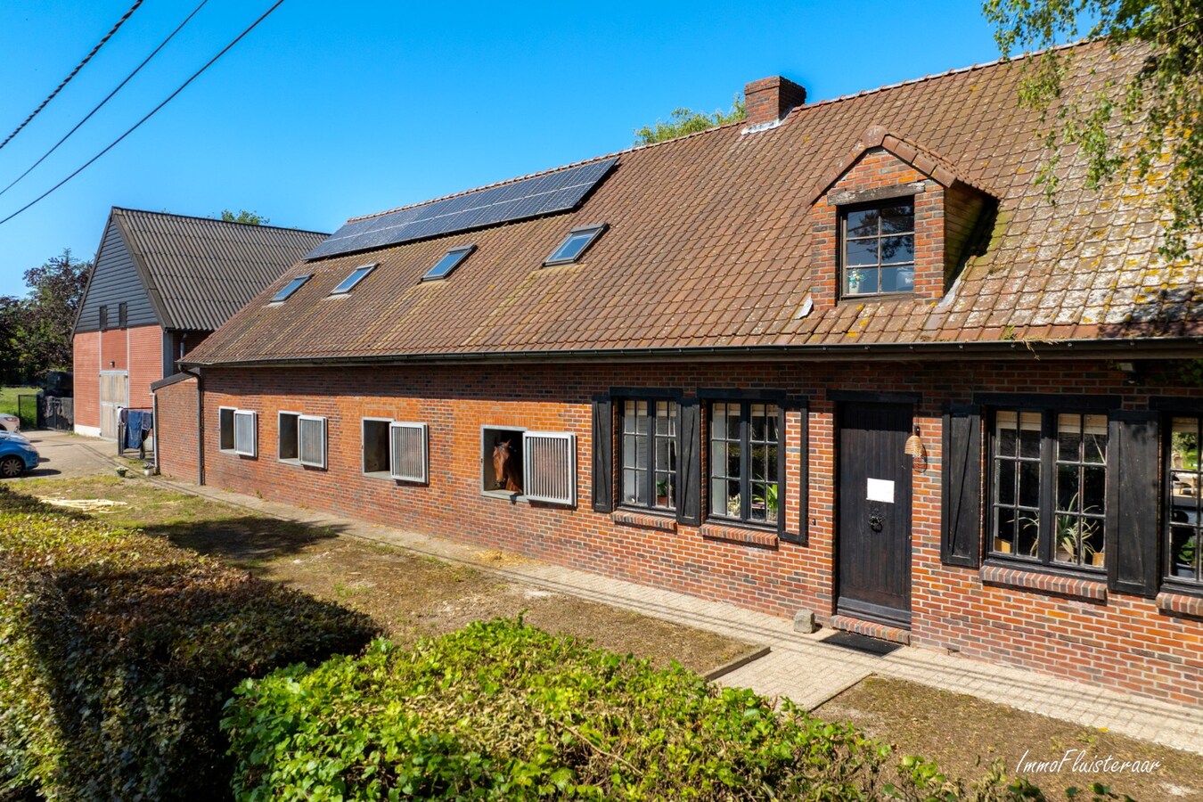 Goed gelegen langgevelhoeve met paardenstallen op ca. 3,5 ha. 