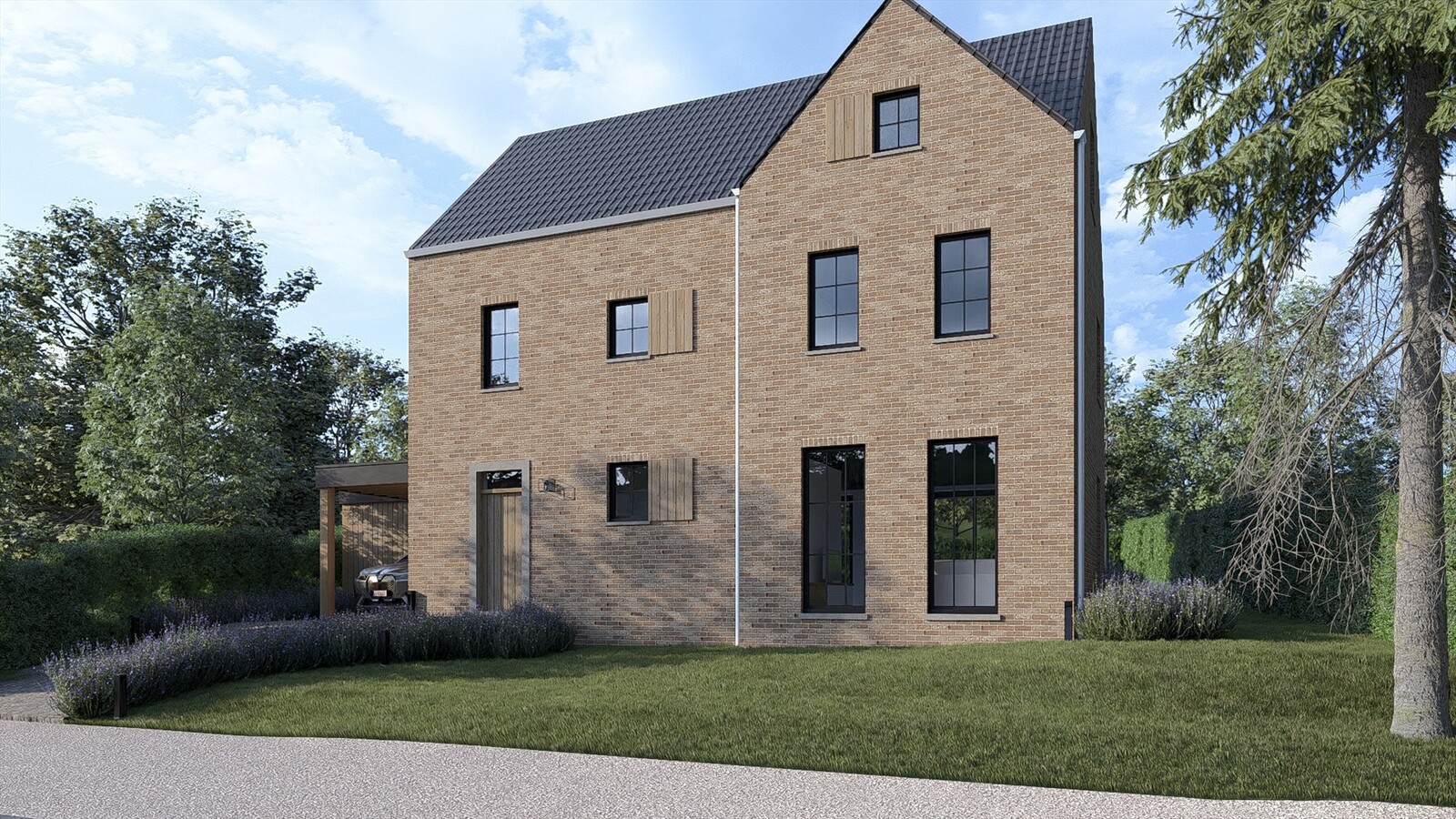 Vrijstaande Bijna Energie Neutrale nieuwbouwwoning op een perceel van 5are3ca op een rustige  doch centrale locatie in Lummen! 