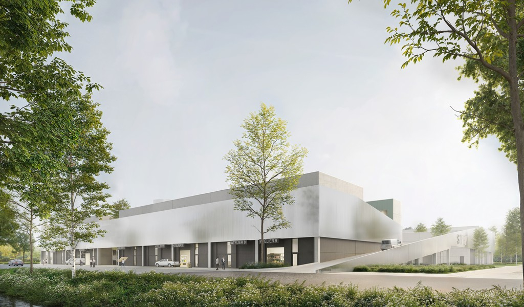 Nieuwbouw magazijnen te koop aan afrit R4 in Drongen