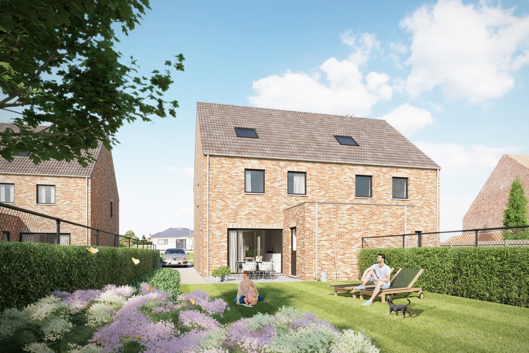 4 Halfvrijstaande BEN-woningen. 