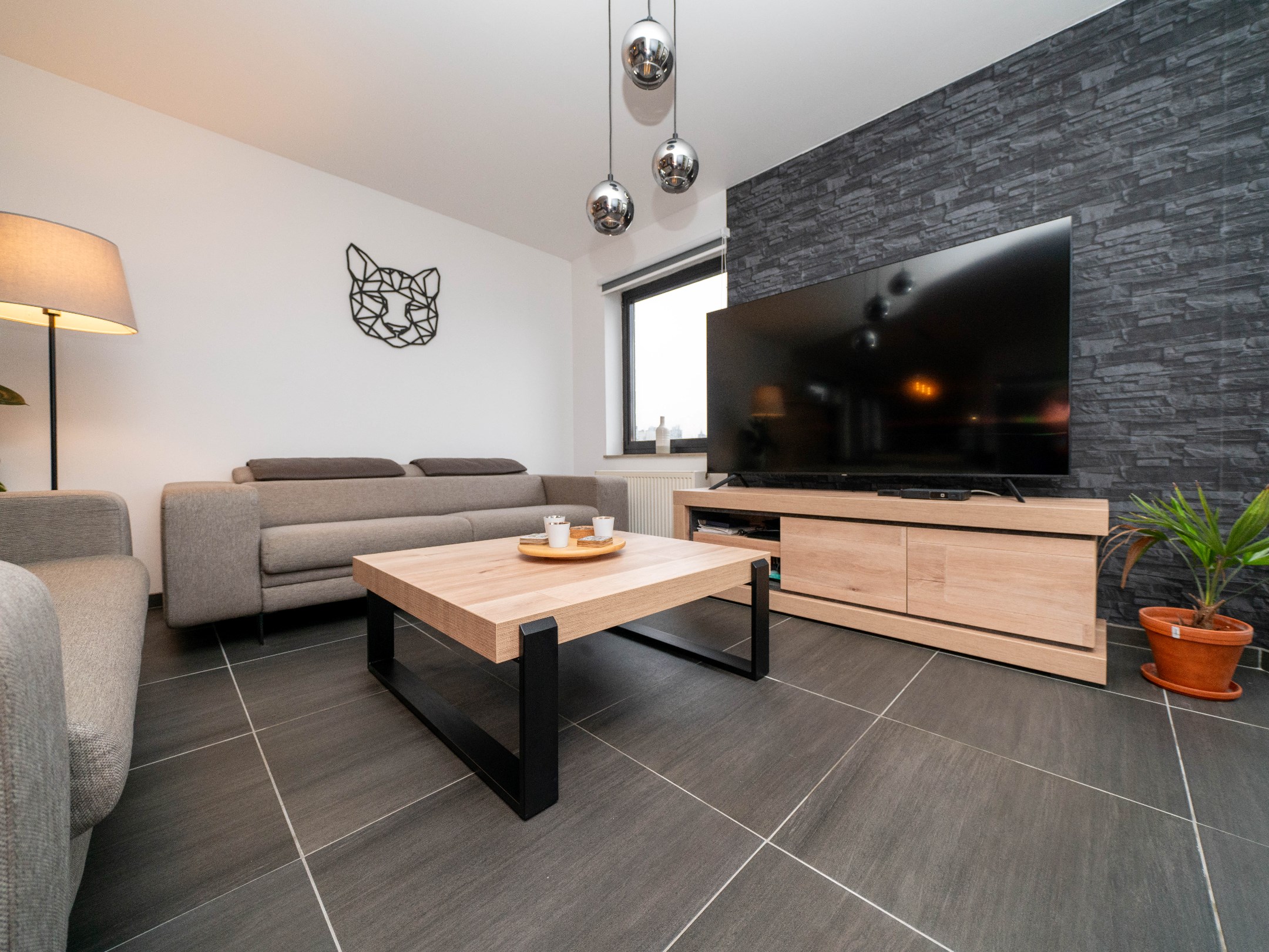 Ruim 2 kamer-appartement met dubbele garage en kelder 