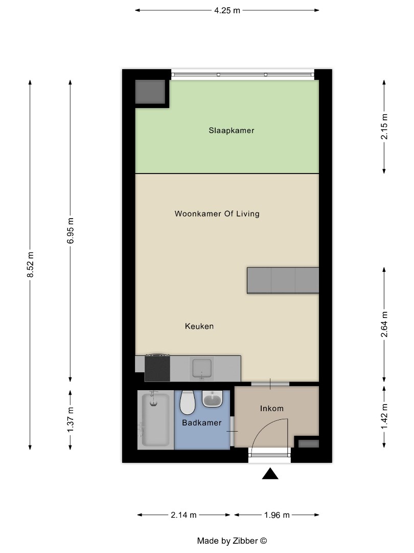 Studio met garagebox in Leuven! - EPC 101 kWh/m² - bewoonbare opp. 40 m² 