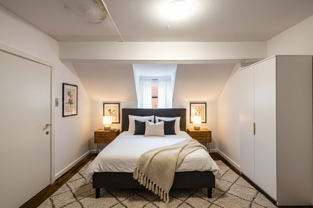 Ruime te renoveren stadswoning met garage en vier slaapkamers in de stationswijk 