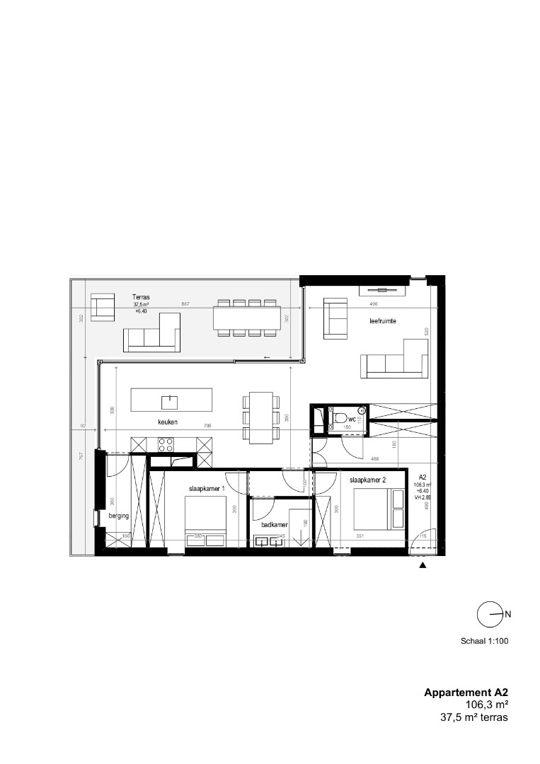 Appartement op de tweede verdieping 