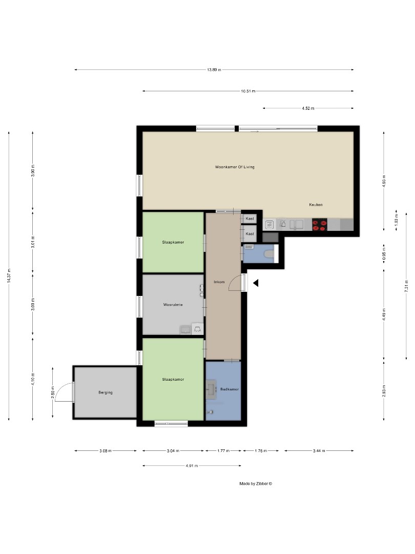 Instapklaar gelijkvloers appartement met groot terras, tuin en garagebox in Kumtich - EPC 104 KWH/m² 