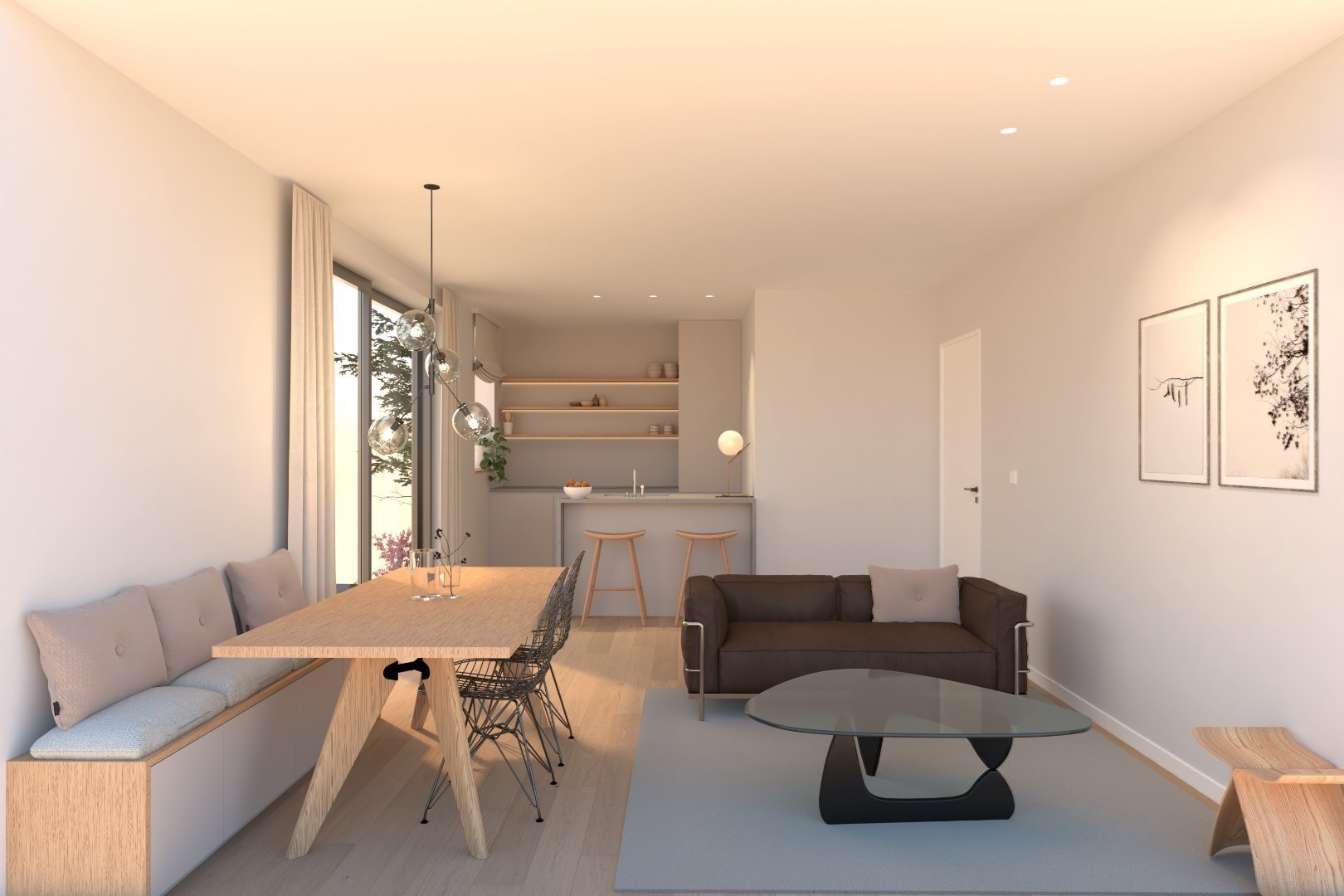 Modern 2-slaapkamer appartement op het 2de verdiep met zonnig terras 