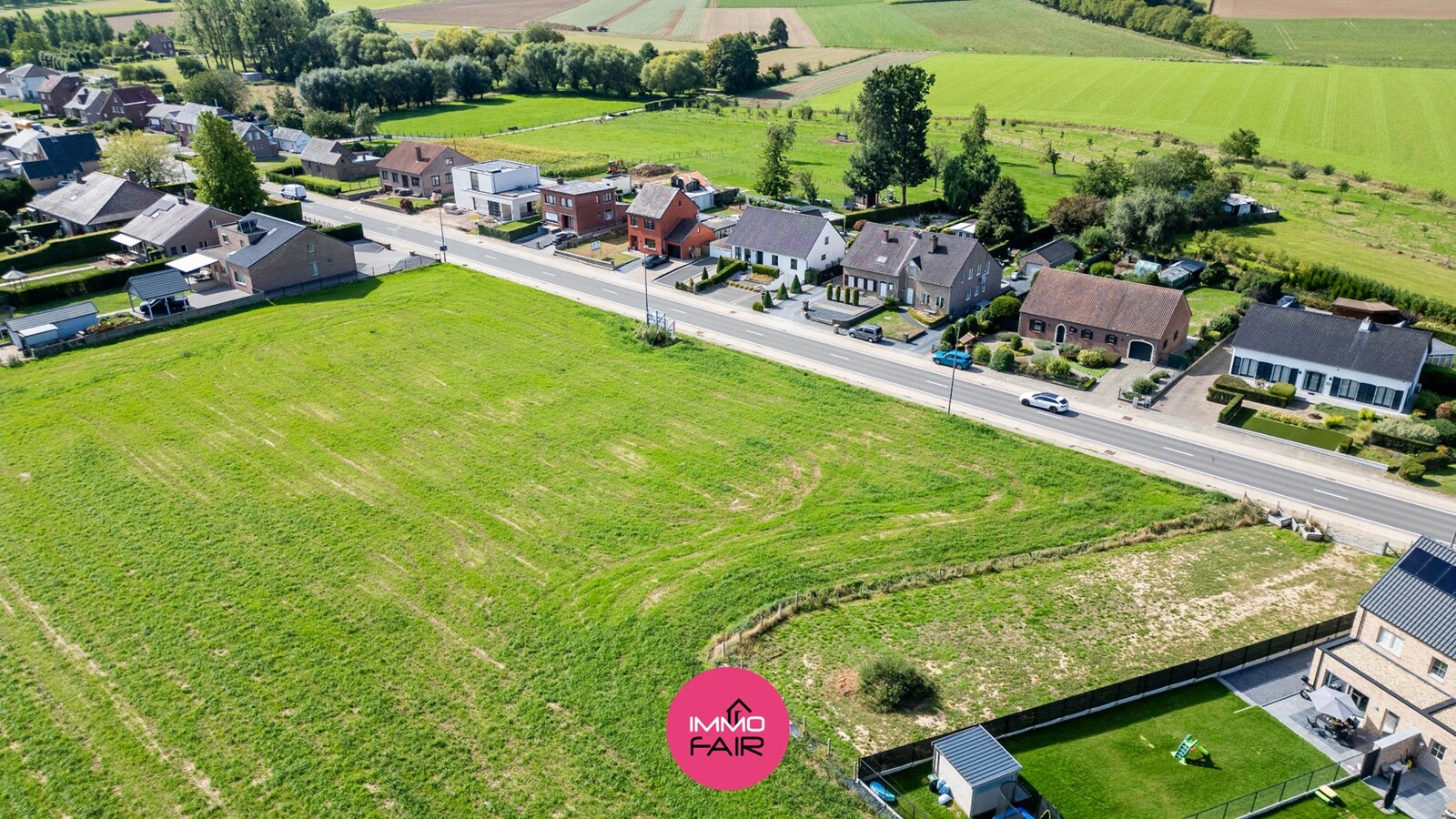 Bouwgrond van 517 m² voor halfopen bebouwing met zicht op de velden 