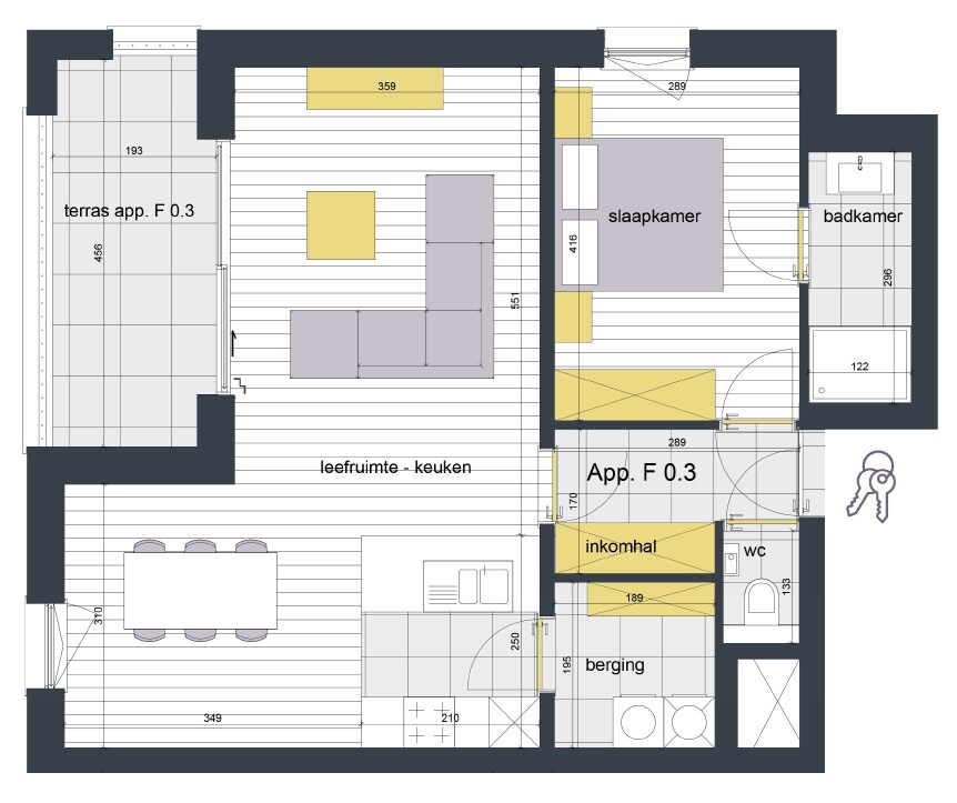Praktisch 1-slpk-appartement te Gavere 