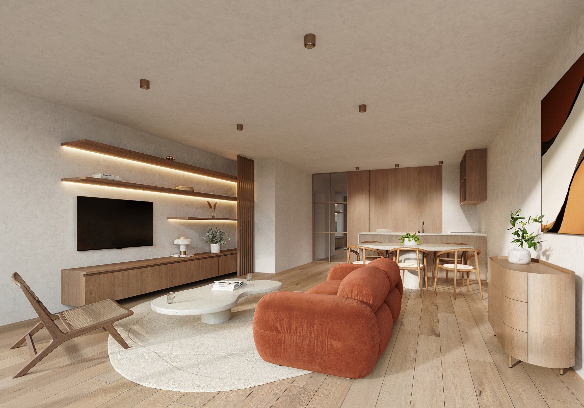 Projet de construction de haute qualité du côté ensoleillé de l'avenue Lippens, doté d'une architecture élégante et moderne (EL-Architects). 