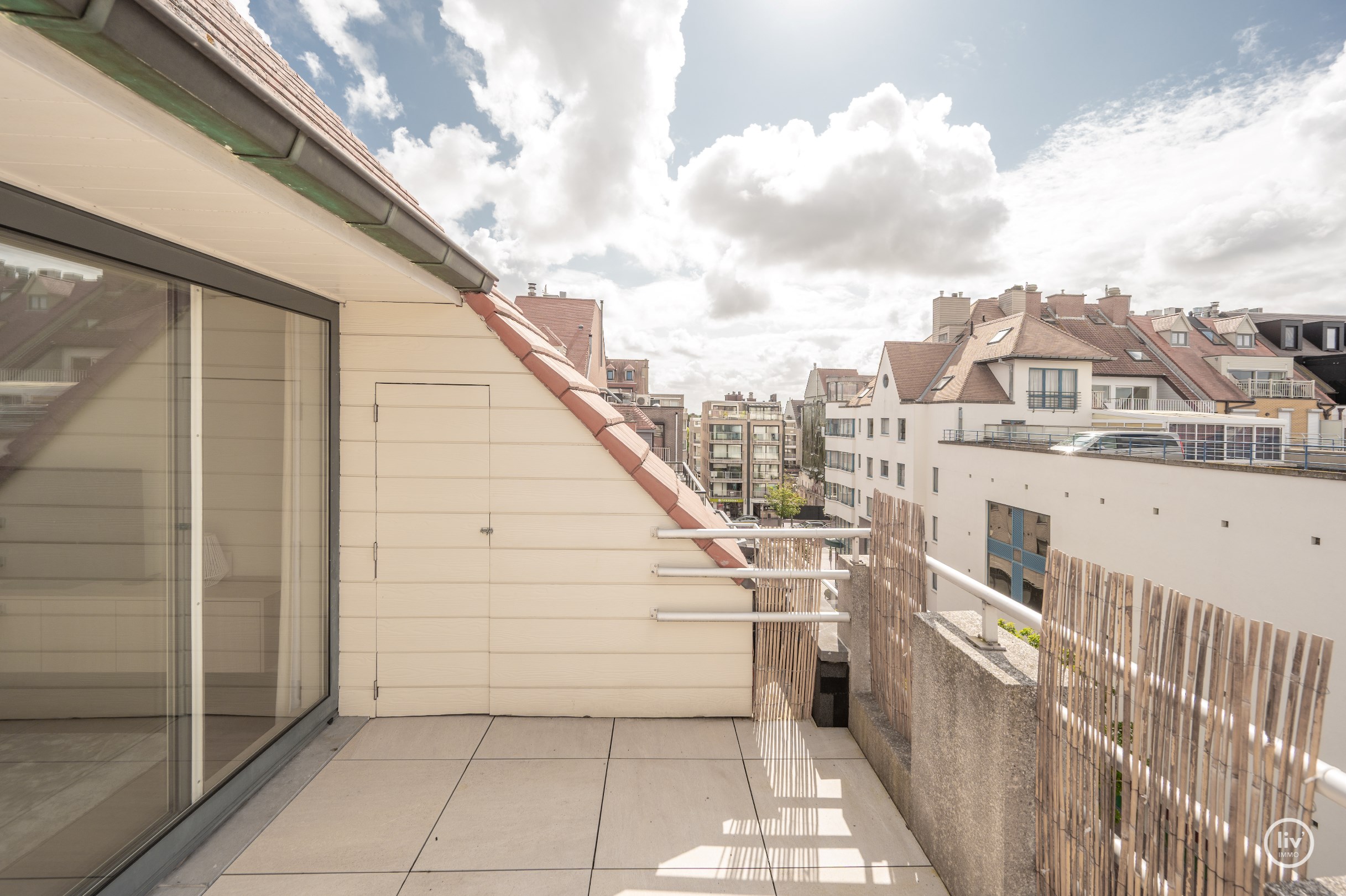 Appartement de 3 chambres élégamment rénové avec terrasse ensoleillée. 