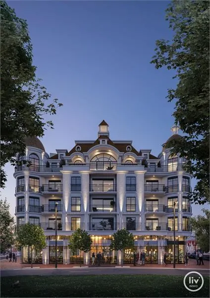 De residentie "The Crown" is een nieuwbouwproject nabij het commerciële centrum van Knokke