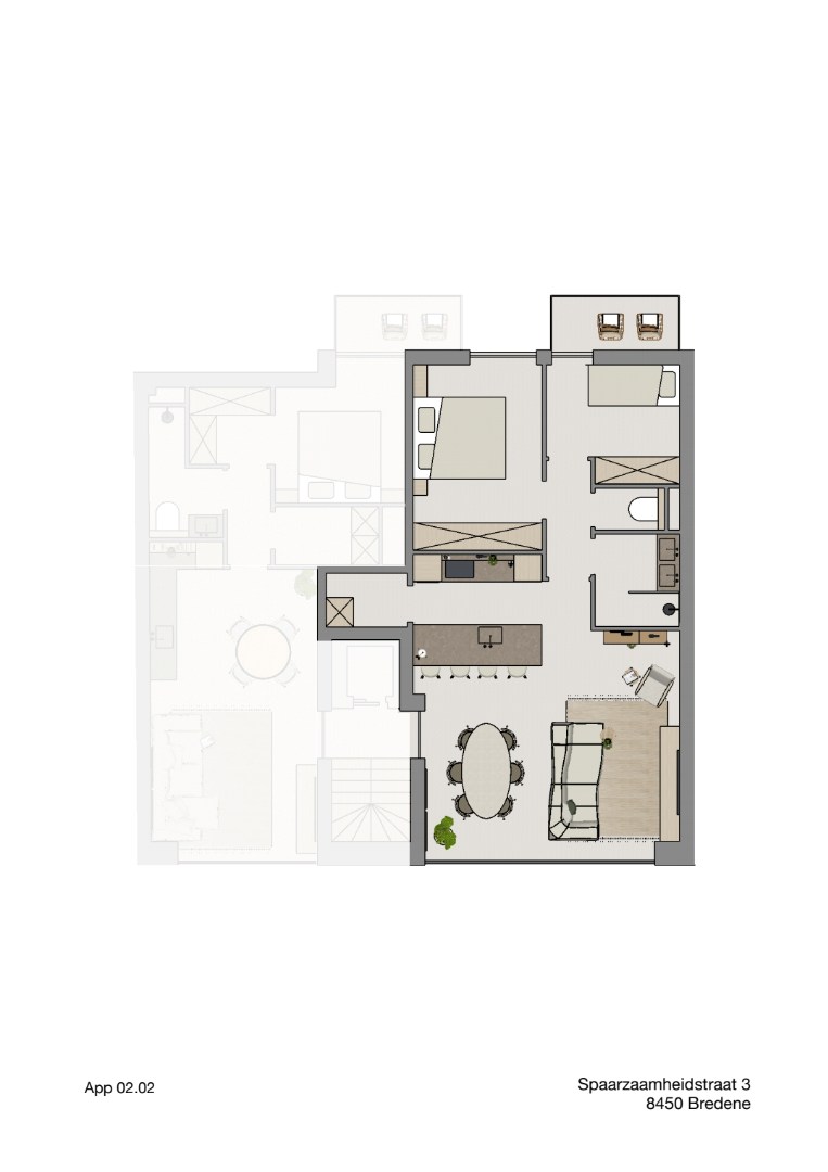 Modern energiezuinig 2-slaapkamerappartement te Bredene 