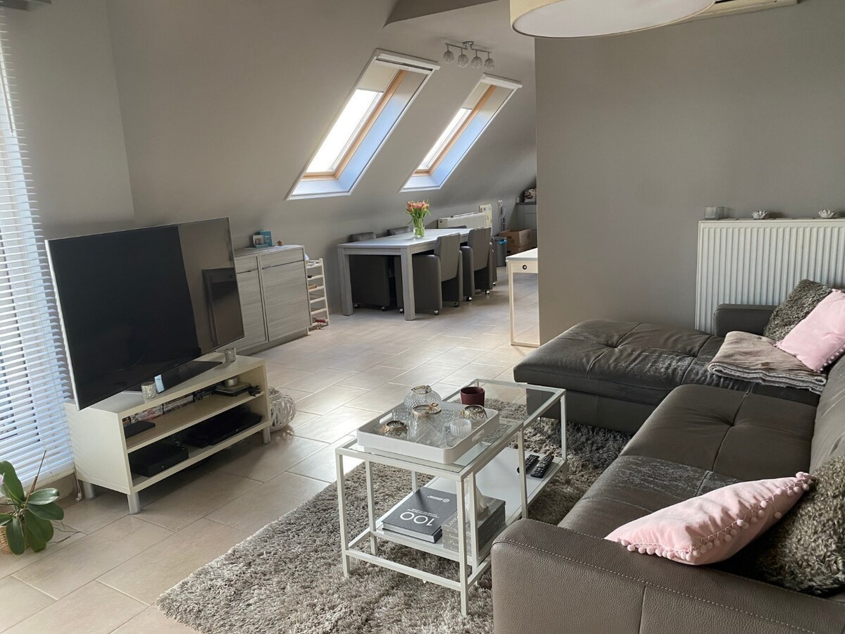 Eigentijds duplex-appartement met  autostaanplaats en kelder. Geen vaste kosten. 