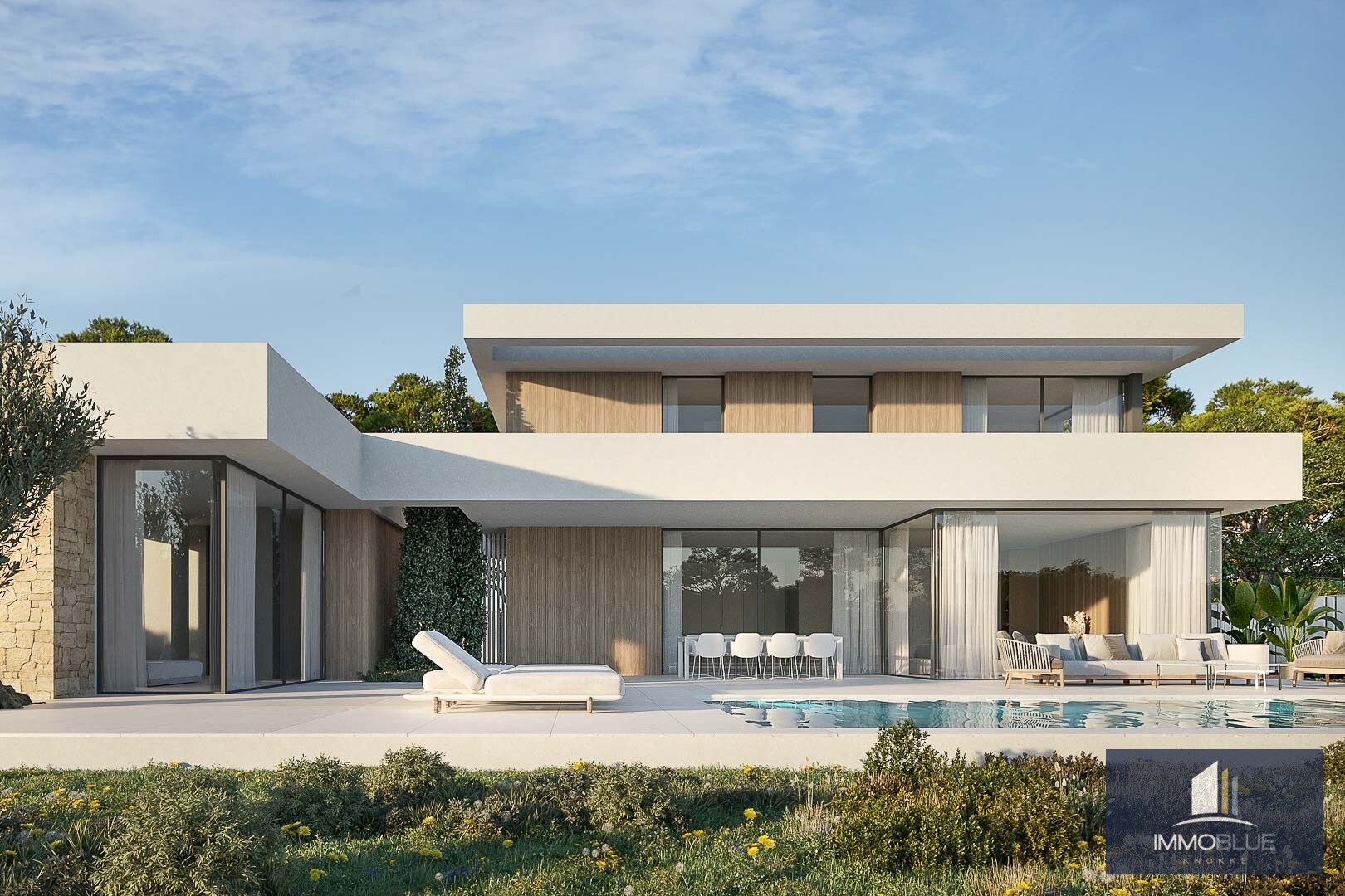 Moderne nieuwbouwwoning met zwembad in rustige omgeving van Benifairó. 