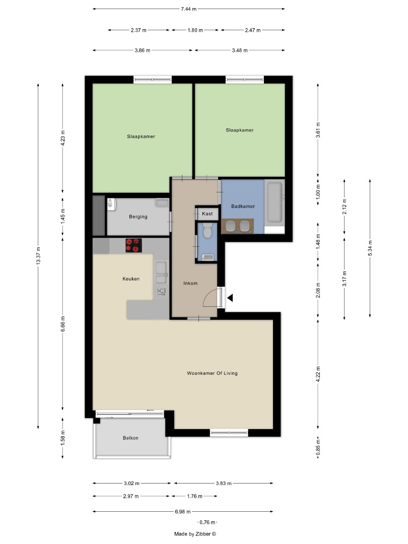 Ruim appartement met 2 slaapkamers, terras en garagebox in Kessel-Lo - EPC A - 72 KWH/m² 