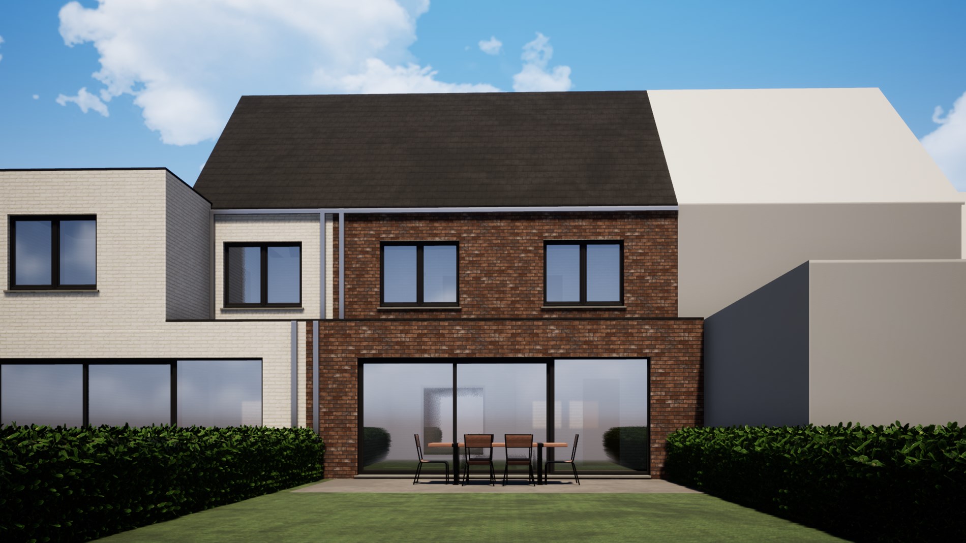 Ruime nieuwbouwwoning met uitweg op centrale ligging te Eernegem 