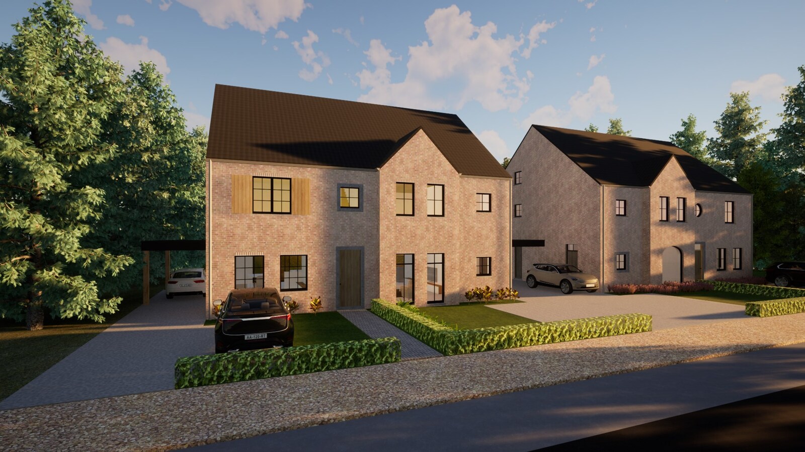 4 halfvrijstaande Bijna Energie Neutrale nieuwbouwwoningen (BEN) op ruime percelen op een gunstige locatie te Helchteren! 