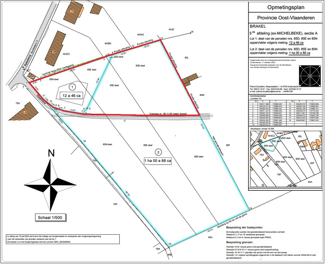 Exceptioneel gelegen bouwgrond te Michelbeke. 