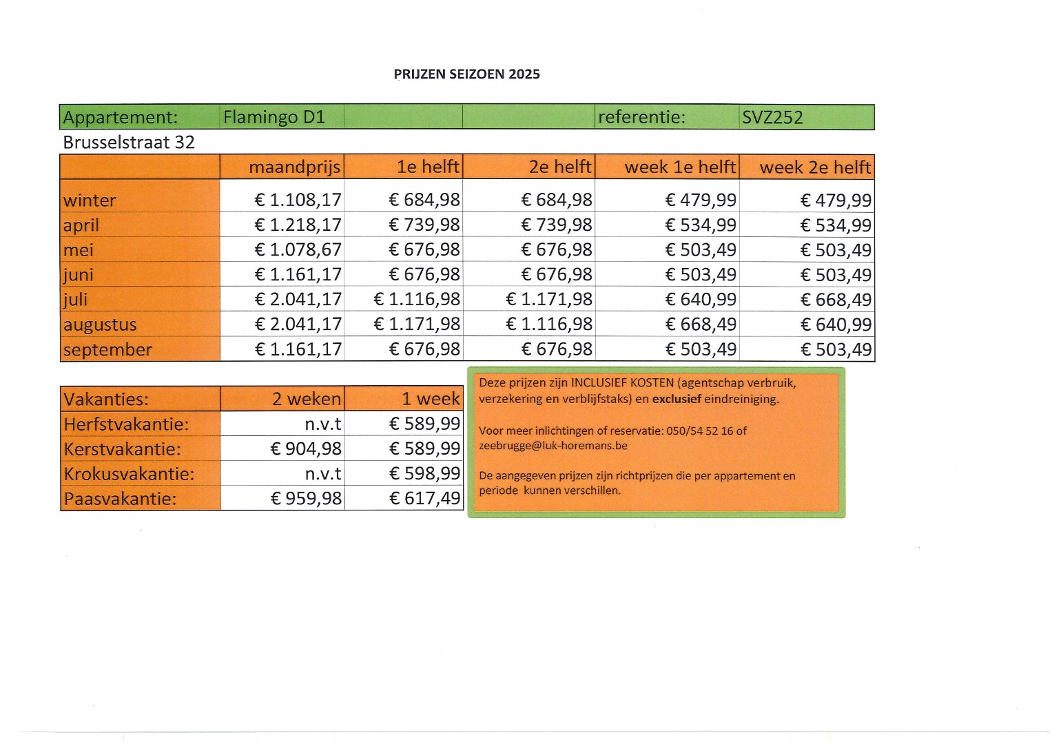 3-slaapkamer appartement met lift in residentie Flamingo, D1 - SVZ252 
