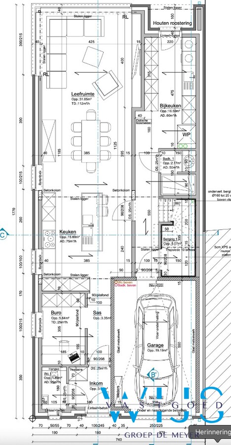 Perceel van 1.771 m² met woning op plan + bijgebouwen ! 