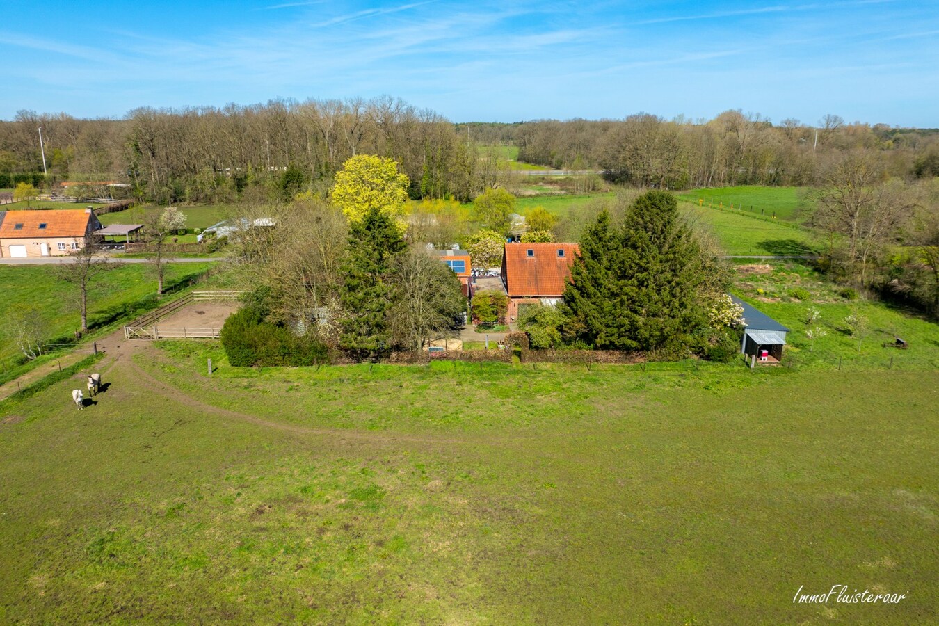 BEZOEKDAG OP 23 MEI VAN 10U TOT 14U. Landelijk gelegen woning met stallen en handig bijgebouw op ca. 7.025 m² (Optie aankoop extra aanpalend weiland van 5.735 m2) 