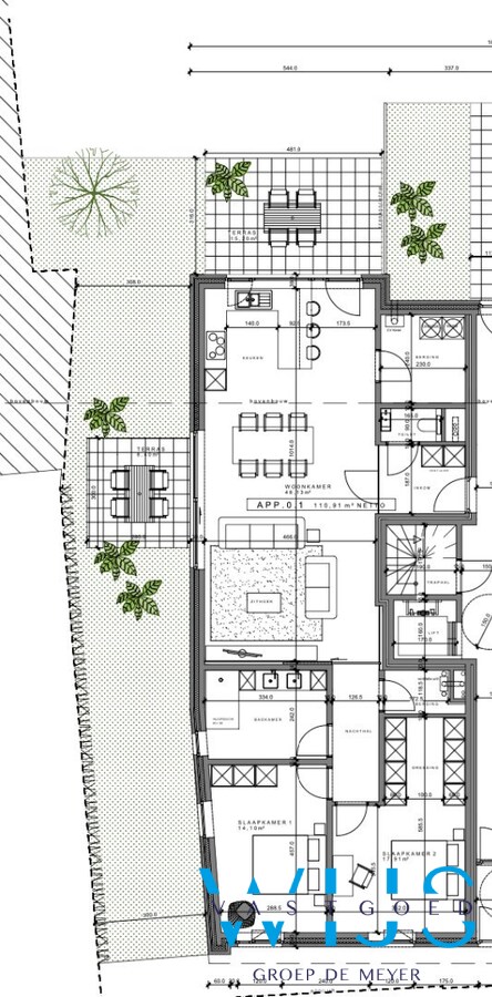 Nieuwbouw gelijkvloers appartement in centrum ERTVELDE ! 