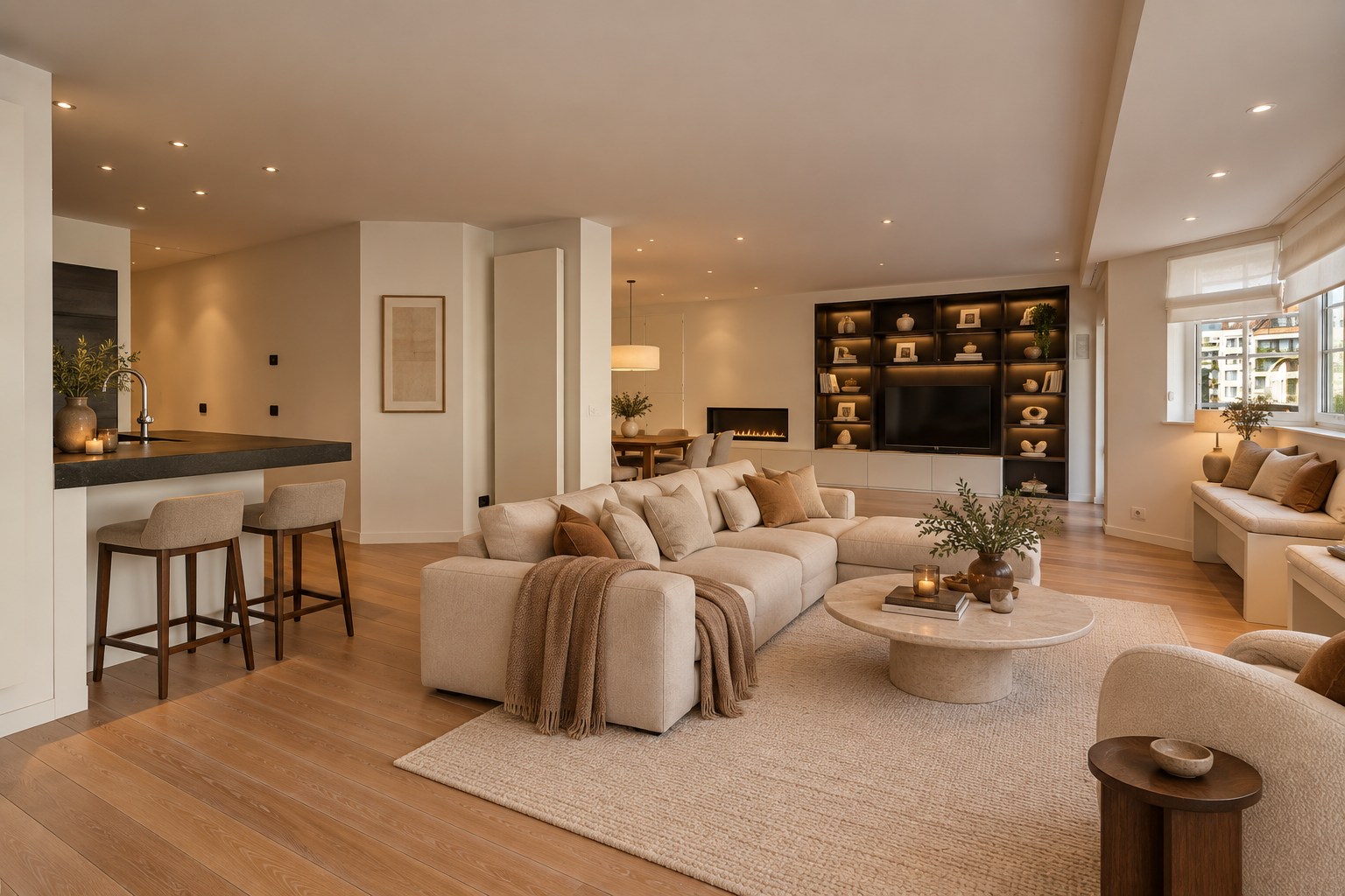 Appartement exceptionnellement spacieux avec une largeur de façade exceptionnelle et une superficie totale de 163 m², idéalement situé sur l'avenue Dumortier à Knokke. 