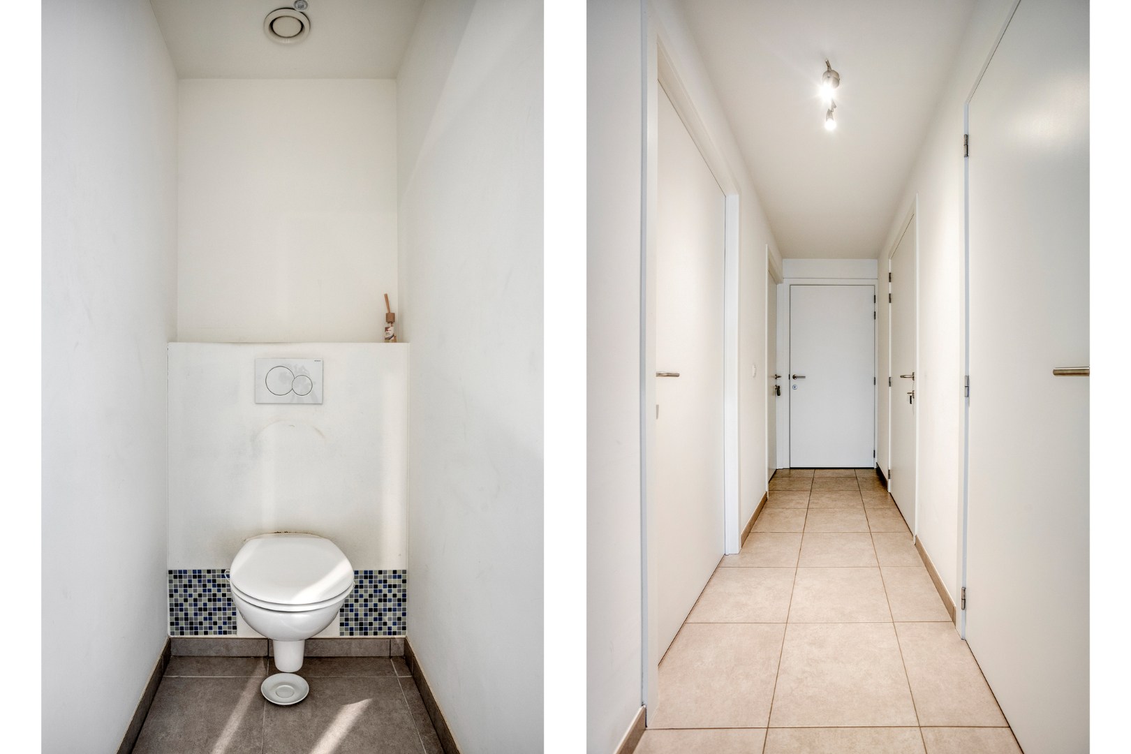Inkomhal en apart toilet 