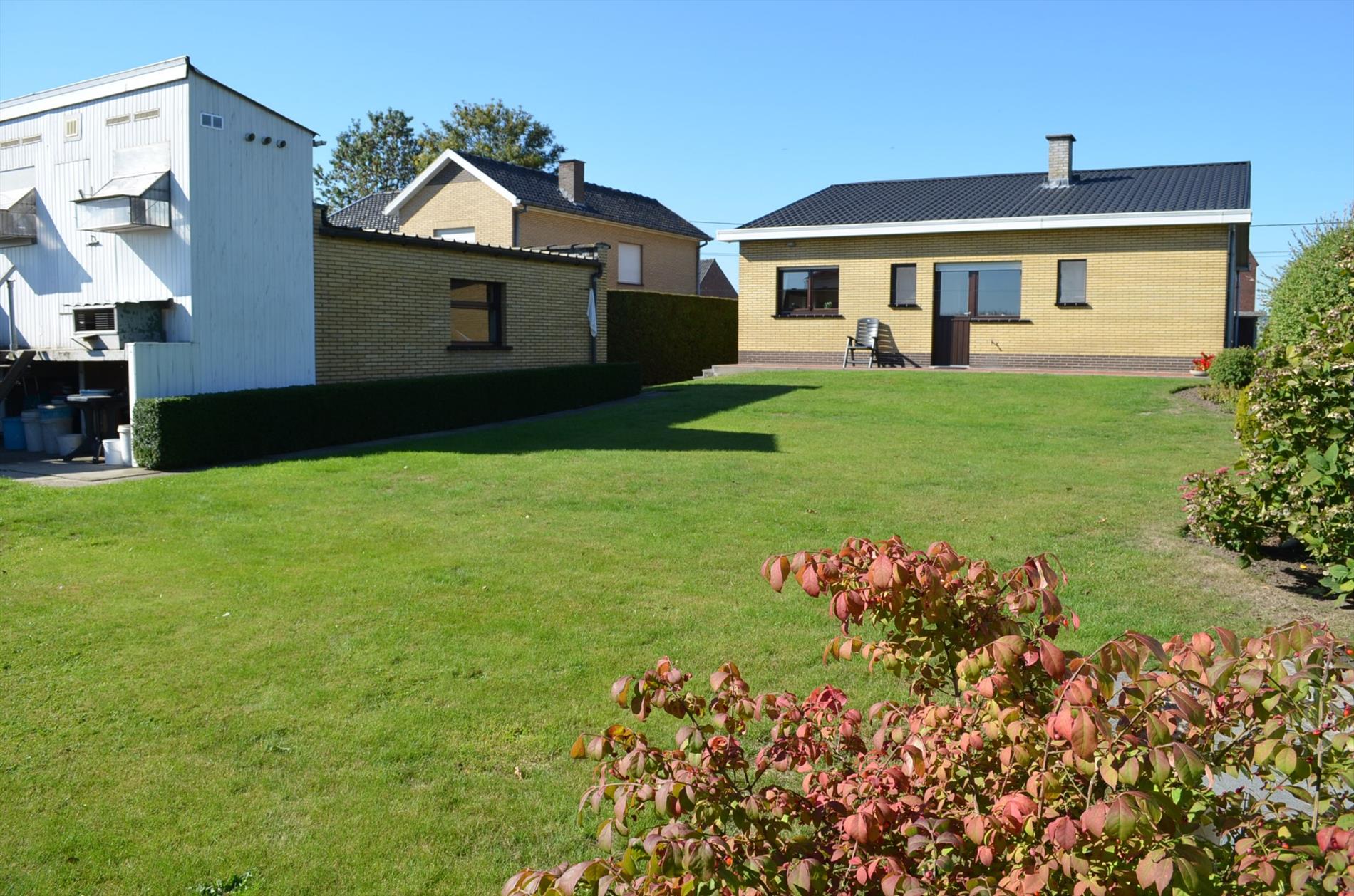 Bungalow op 814m² met  zicht op de weilanden te Adegem 