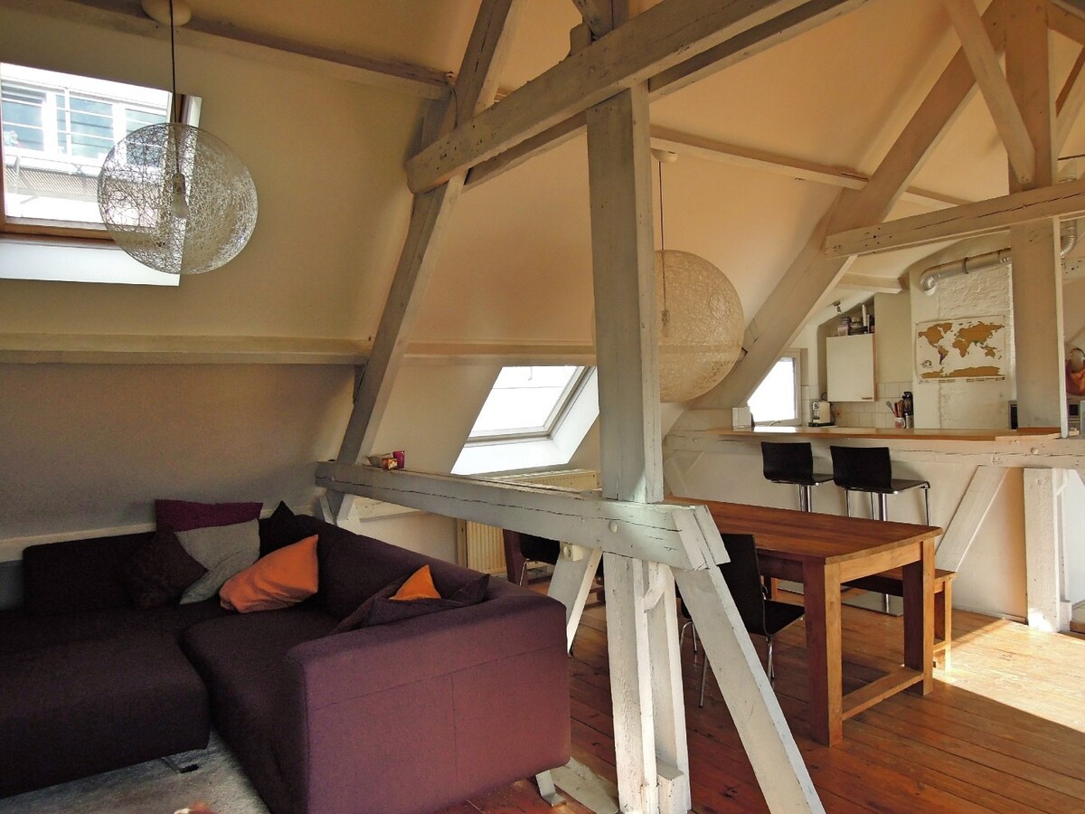 Stijlvol en licht dakappartement van 125 m² in hartje Antwerpen 