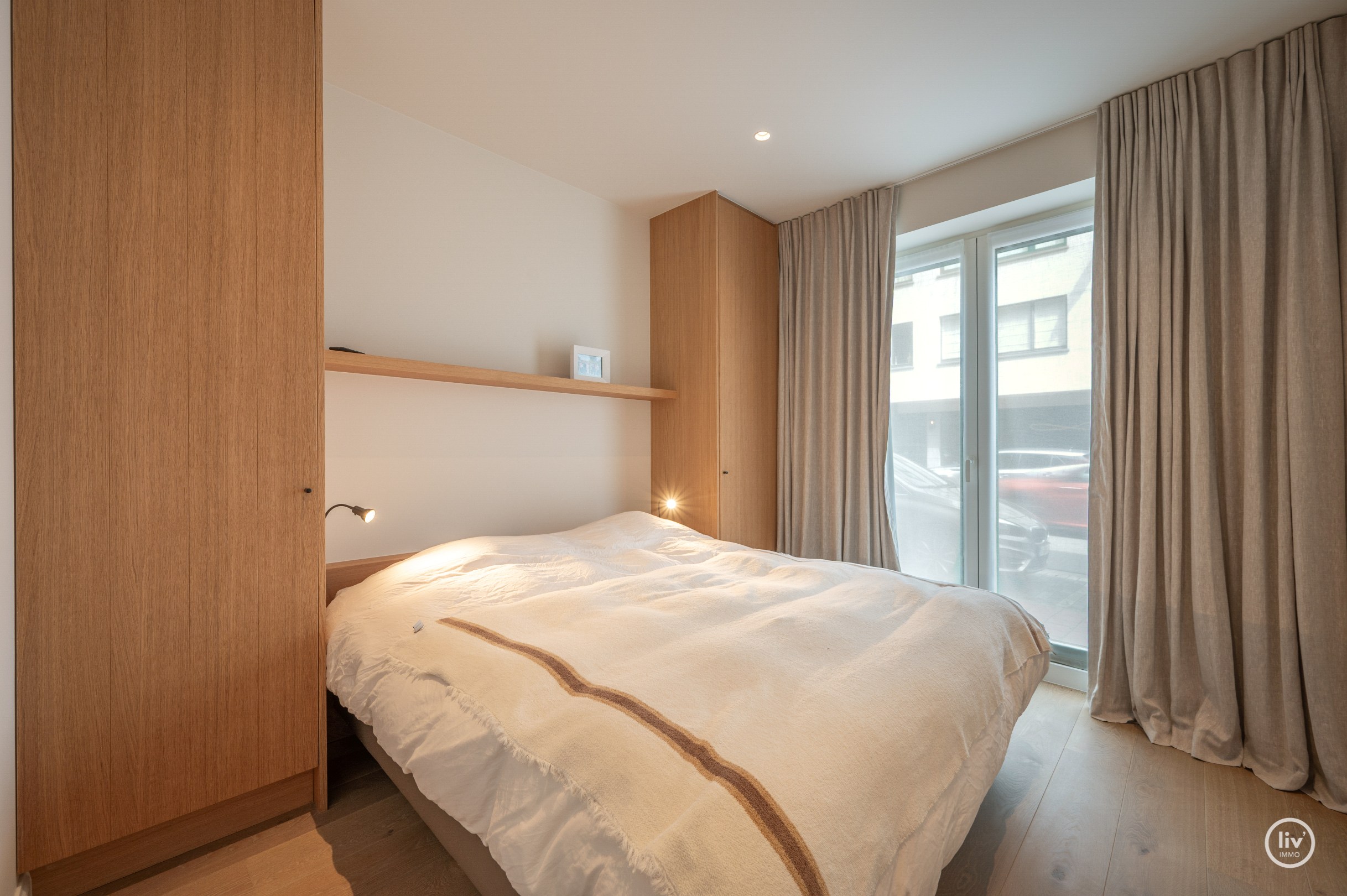 Gezellig gelijkvloersappartement met tof terras gelegen op de Leopoldlaan te Knokke. 