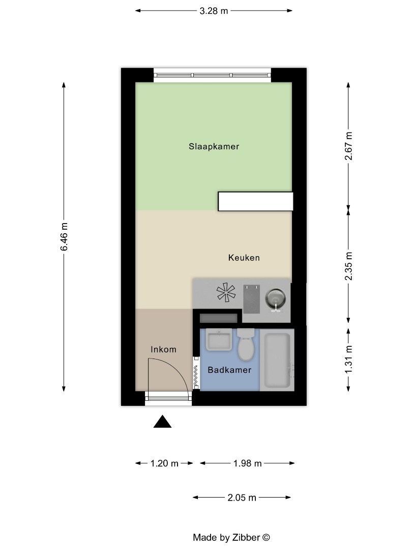 Bemeubelde studio in centrum Leuven! – EPC 209 kWh/m² - bewoonbare opp. 24 m² 