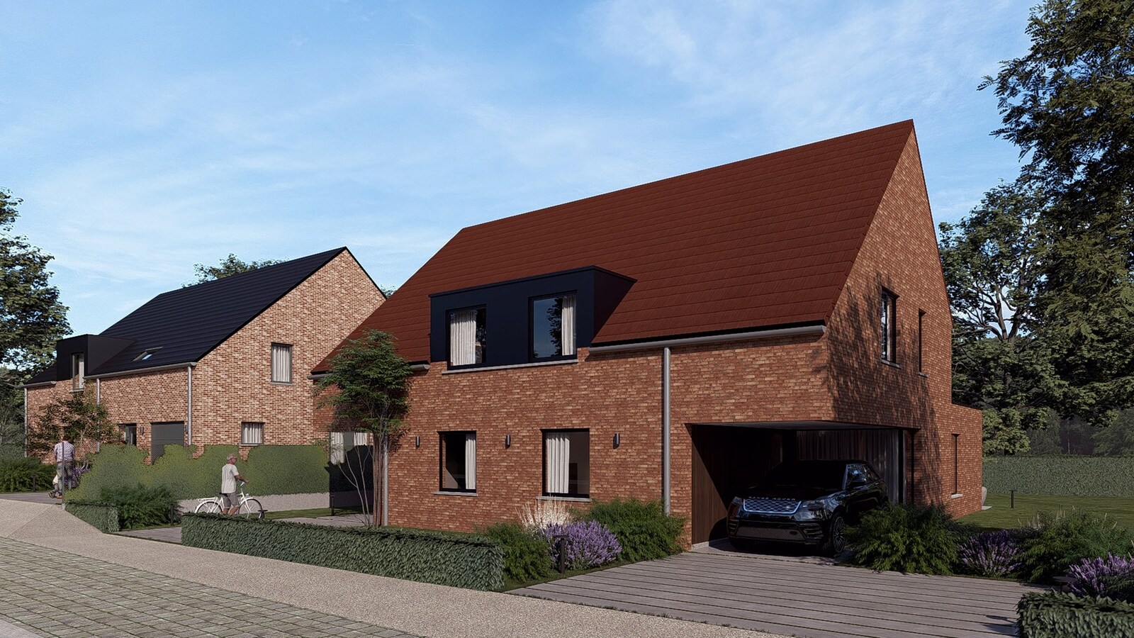 Twee nog te bouwen halfopen woningen met 3 slaapkamers, ruime zolder, garage en zonnig terras te Poelkapelle 